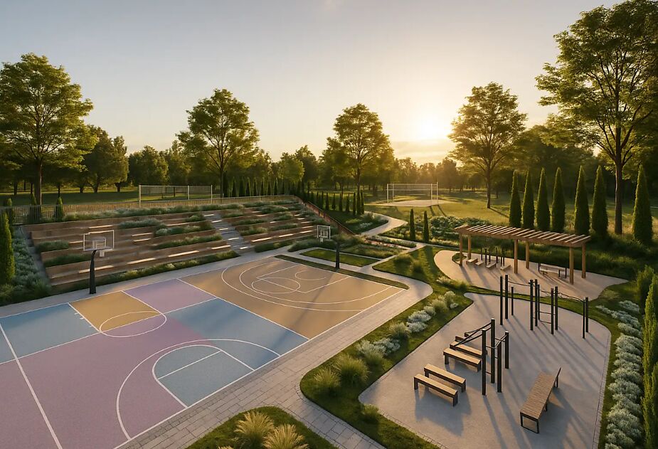 Участок на берегу реки в Монави